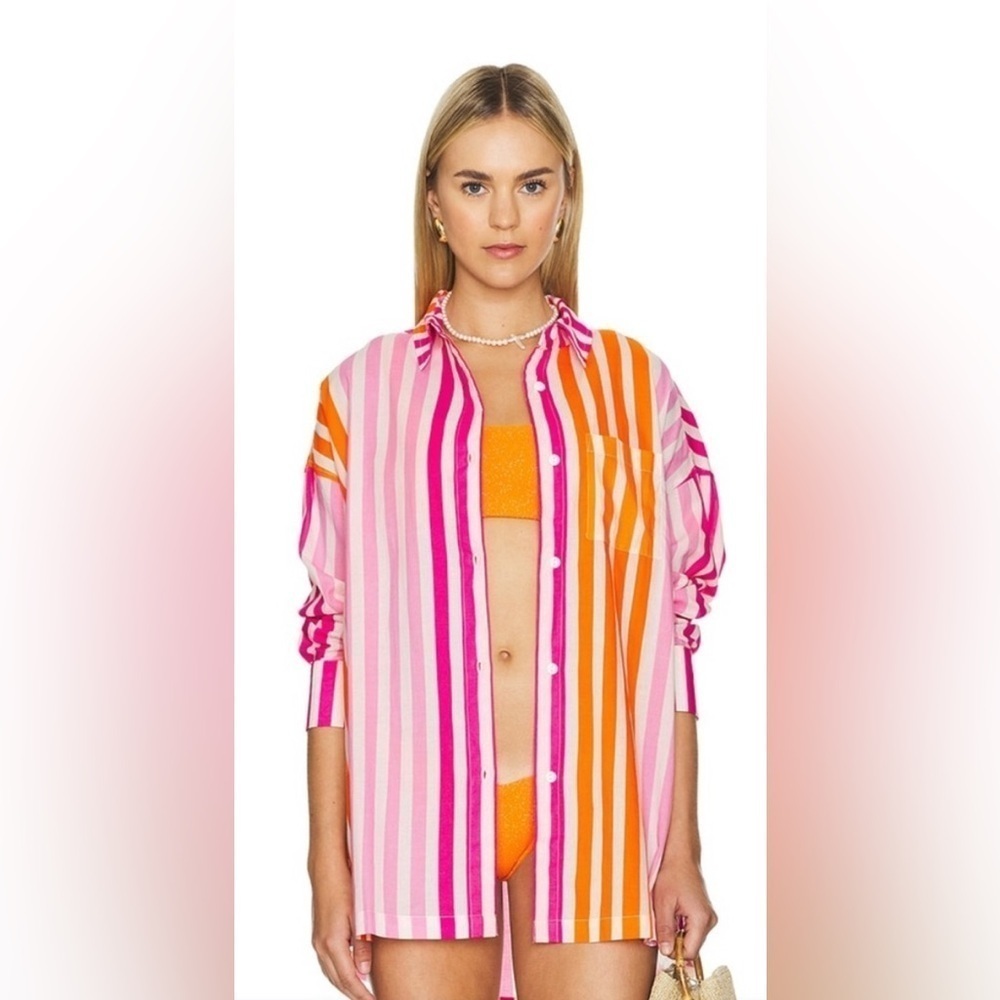 NWOT Beach Riot Alexa Beach Casual Top in Sunset Stripes size PL
